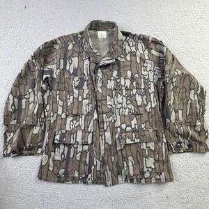 VTG Military USGI Trebark Camo Pattern Camouflage Combat Coat Mens L Made in USA